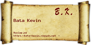 Bata Kevin névjegykártya